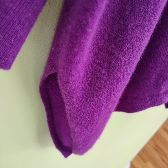 Neiman Marcus hot purple extra loose long turtlneck cashmere sweater MLXL - Picture 5 of 10